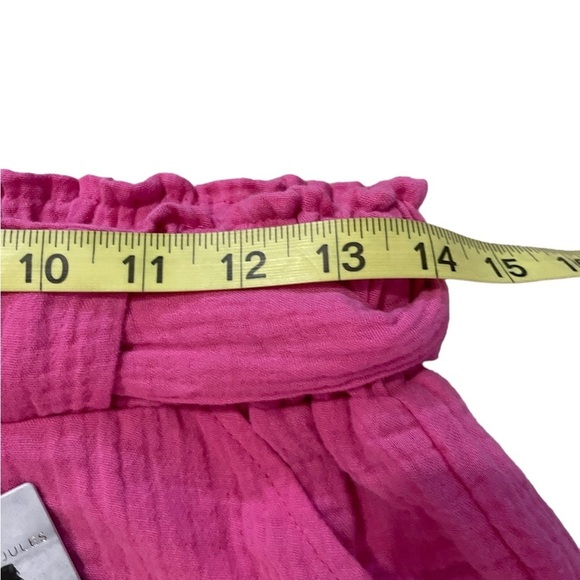 NWT Sincerely Jules pink textured wide leg high rise cropped pants size  large - Picture 10 of 13
